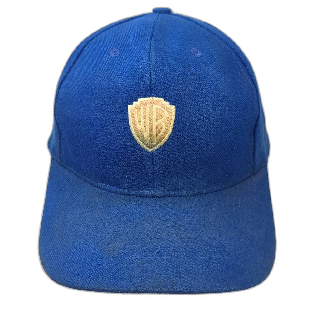 K-C Snapback Blue Hat One Size Warner Bros WB Shield Logo Green Underbrim